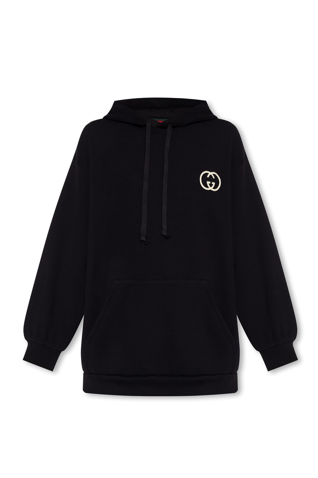 All black outlet gucci hoodie